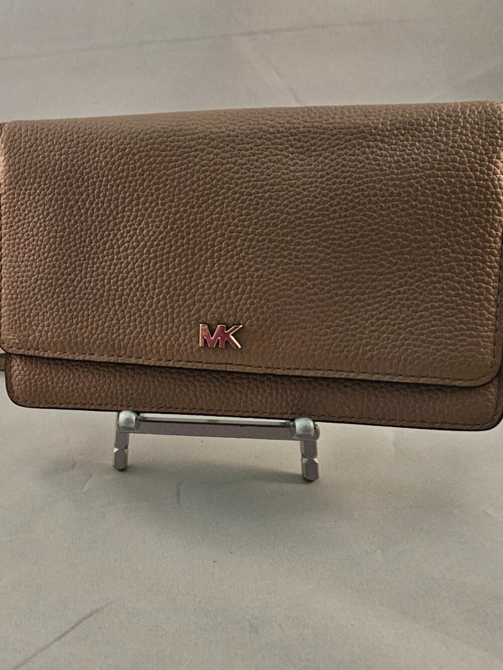 Michael Kors Pink Pebbled Leather Crossbody Wallet.  Excellent condition